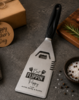 personalised stainless steel barbecue spatula with bottle opener