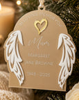 acrylic angel wings memorial keepsake available in three colours