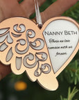 Personalised Angel Wing Heart Memorial Ornament