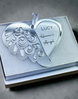 Personalised Angel Wing Heart Memorial Ornament
