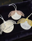 Personalised Angel Wing Round Memorial Ornament