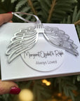 Personalised Angel Wing Round Memorial Ornament
