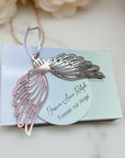 Personalised Angel Wing Round Memorial Ornament