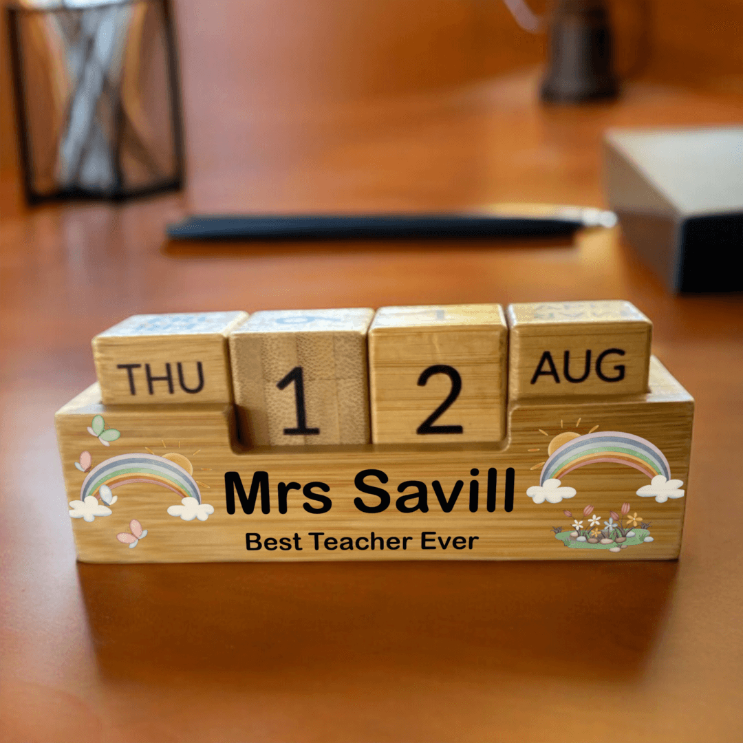 personalised teacher gift, desk calendar