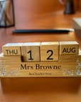 personalised teacher gift, desk calendar