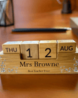 personalised teacher gift, desk calendar