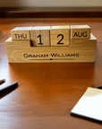 personalised calendar, fathers day gift Custom wooden perpetual desk calendar for office or teacher gift