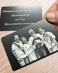 engraved metal wallet card
