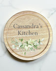 personalised kitchen cheese board 20cm with custom name