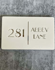 Modern house house number plaque layered design