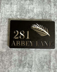 Modern nature-inspired 3D address sign