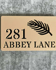 Modern nature-inspired 3D house number sign