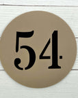 Circular 3D house number plaque outdoor
