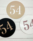 3D round house number sign modern address