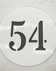 Modern raised number sign for home exterior