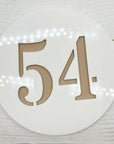 Circular 3D house number plaque outdoor