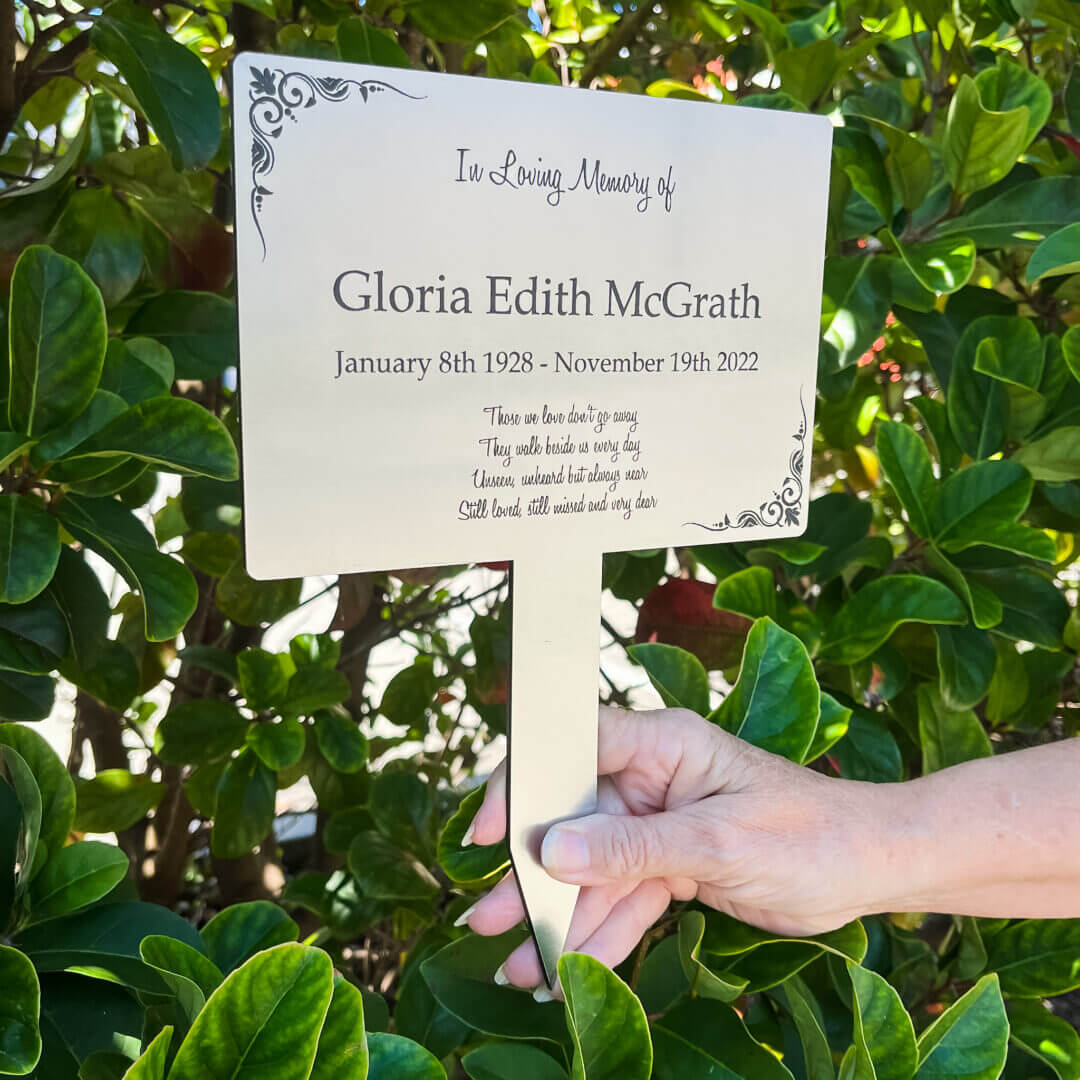 Memorial garden plaque