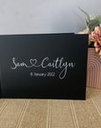 personalised wedding guest book, script guest book
