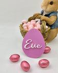 3D personalised Easter egg basket tags in pastel colours Australia