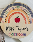 Personalised classroom teacher door sign