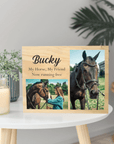 Personalised pet memorial wooden photo block