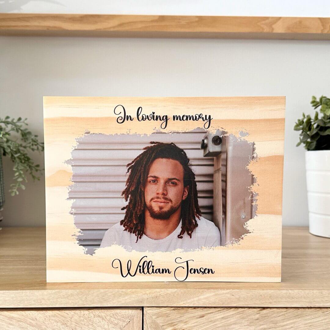 Memorial photo block, sympathy gift