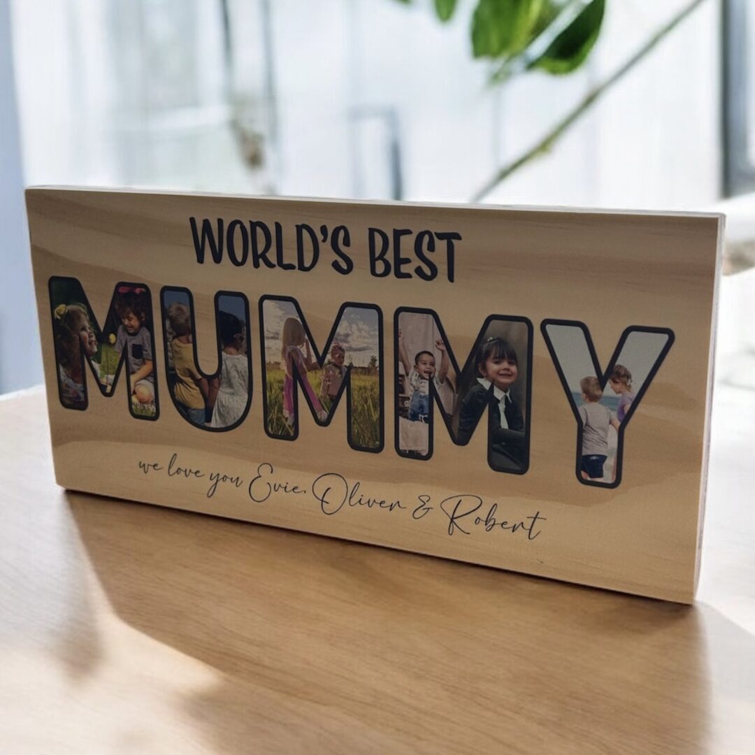 Mummy photo block, personalised mothers day gift