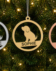 custom pet name dog christmas tree decoration