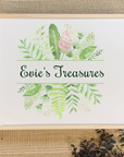 Personalised Tropical leaves Keepsake Box