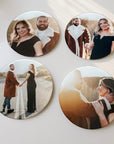 Personalised glossy photo coasters set of four with family photos