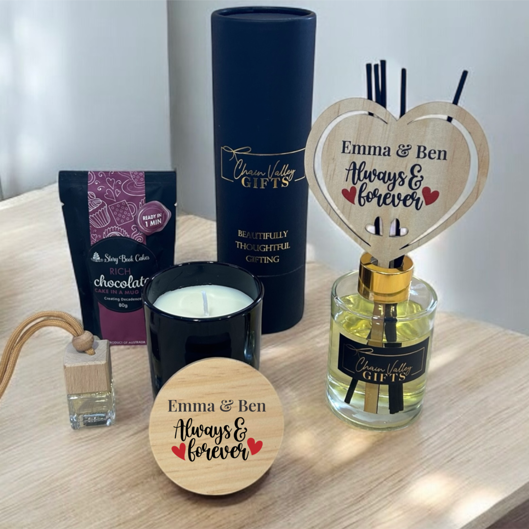 valentines gift hamper, personalised valentines gift