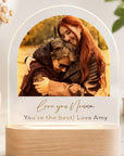 Personalized photo lamp with custom wording