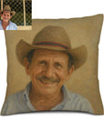 Oli painting from photo printed on a cushion