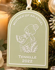 baby loss Christmas ornament with engraved mother and child design