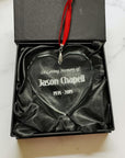 Personalised Crystal Heart Memorial Ornament – “In Loving Memory”