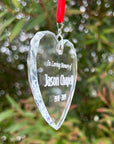 Personalised Crystal Heart Memorial Ornament – “In Loving Memory”