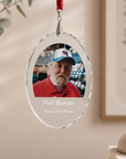 Forever Loved & Missed crystal memorial ornament with personalised photo