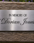 in memory of plaque