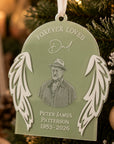 personalised acrylic memorial ornament with engraved photo