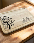 personalised family tree engraved chopping board