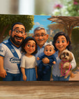 Custom Pixar style family illustration keepsake gift
