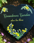 Personalised slate heart garden plaque Grandma