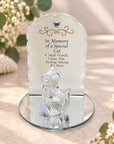 glass memorial plaque cat