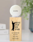 Personalised golf ball and wooden stand Father’s Day gift