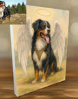 pet memorial photo block with halo and wings