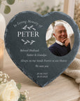 Natural slate heart memorial keepsake for garden or home remembrance