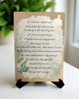 Lifetime Wish memorial wooden plaque with poem