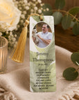 memorial acrylic bookmarks personalised with photo and memorial message
