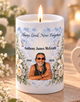 Always Loved Never Forgotten personalised bereavement photo candle
