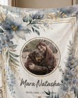 Blue Floral Memorial Blanket